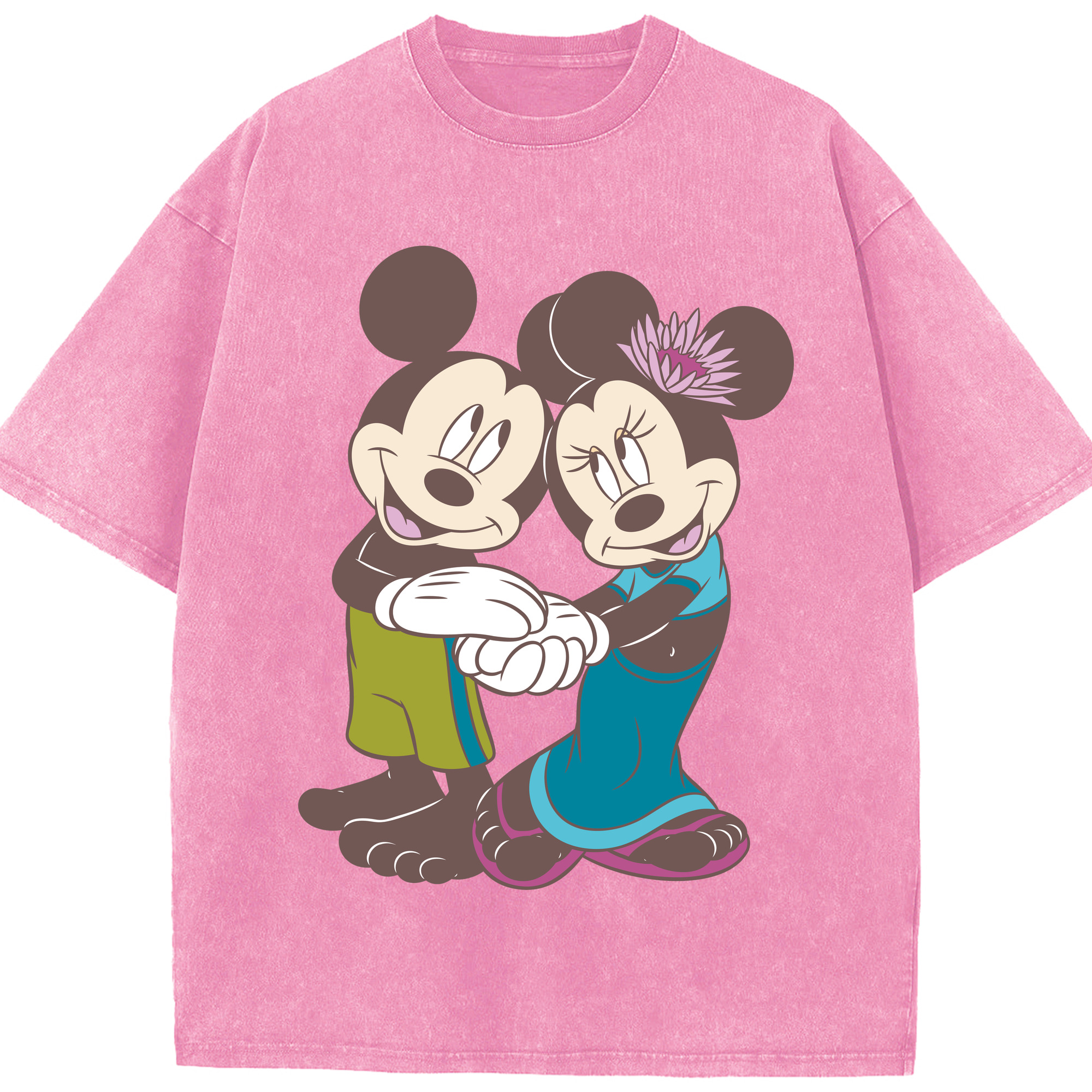 （画像用） ミッキーマウス Mickey Mouse 綿100% ヴィンテージ風 半袖Tシャツ（フロントプリント）